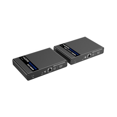 Dispositivos eletrónicos HDMI Extender TX e RX pretos