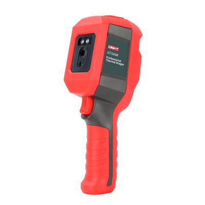 Termovisor profissional vermelho e preto com visor frontal