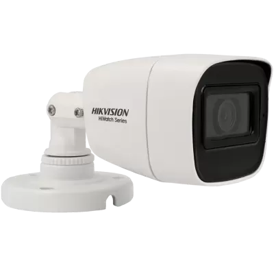 Câmara de vigilância branca Hikvision HiWatch Series com lente negra