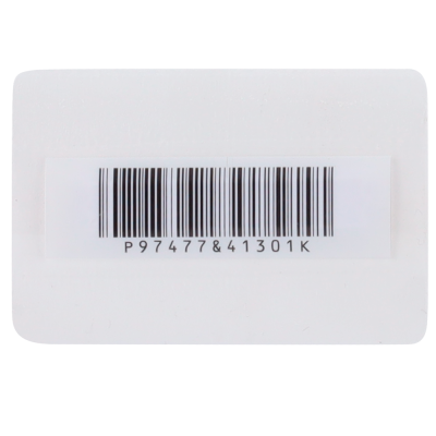 Etiqueta com código de barras e código alfanumérico