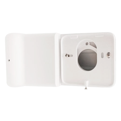Capa branca para tomada elétrica com tampa aberta