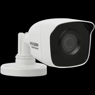 Câmara de vigilância branca e preta HIKVISION com base de fixação