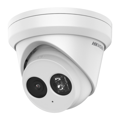 Câmara de segurança branca do tipo dome da marca HIKVISION