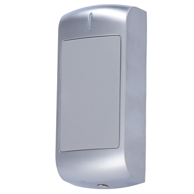 Dispositivo metálico prateado retangular para dispensar papel