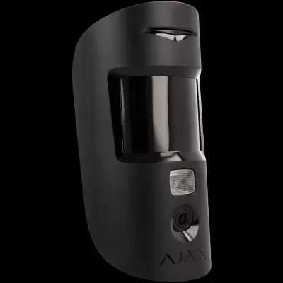Detector de movimento preto com visor escurecido e câmera