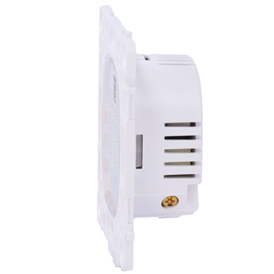 Dispositivo elétrico branco visto de perfil