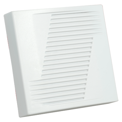 Dispositivo quadrado branco com grelhas horizontais