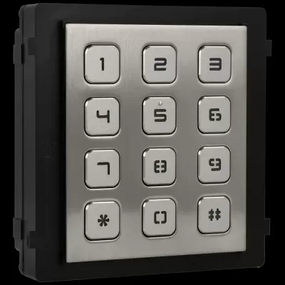 Teclado numérico de metal com números e símbolos