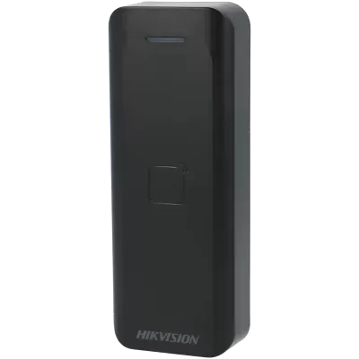 Leitor de cartão Hikvision preto retangular