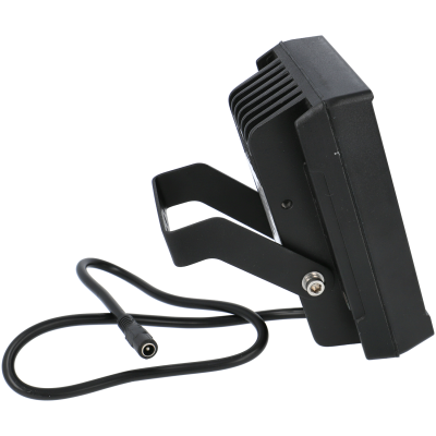 Projetor LED preto com suporte e cabo