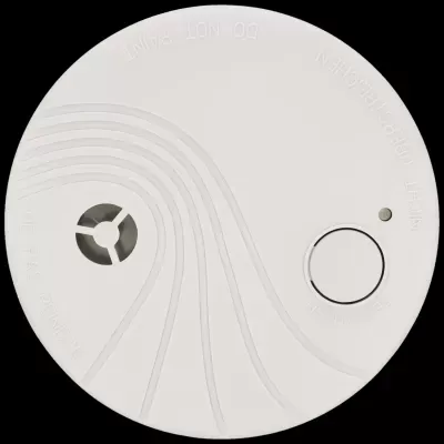 Detetor de fumo redondo branco com botão