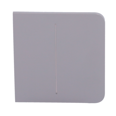 Estojo compacto cinza claro com recorte vertical