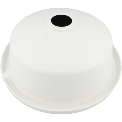 Tampa branca redonda com buraco preto central