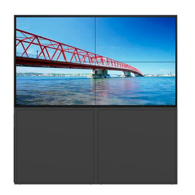 Ecrã de vídeo com imagem de ponte vermelha sobre água