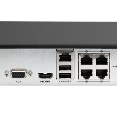 Dispositivo eletrónico com diversas portas de conexão incluindo HDMI, VGA e RJ45