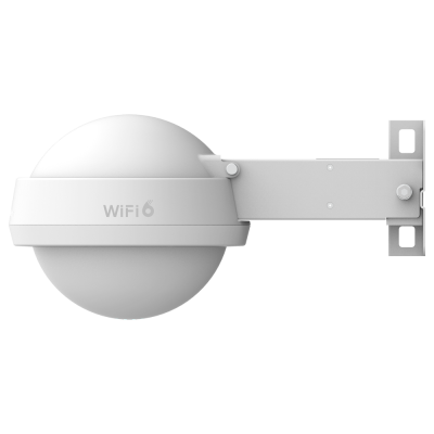 Dispositivo branco esfera com suporte de parede e inscrição WiFi 6