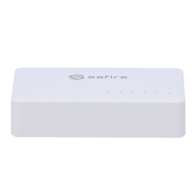 Dispositivo eletrónico branco retangular com marca Safire e LEDs