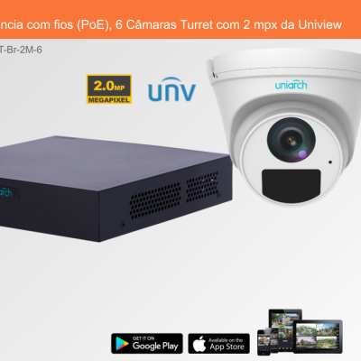 Sistema de videovigilância com caixa preta e câmara branca Uniview