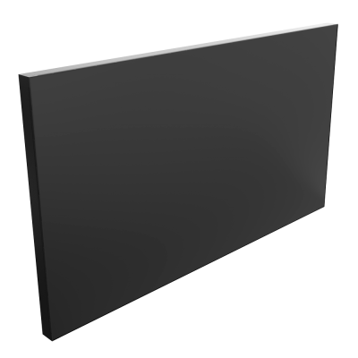 Painel negro rectangular liso com acabamento mate