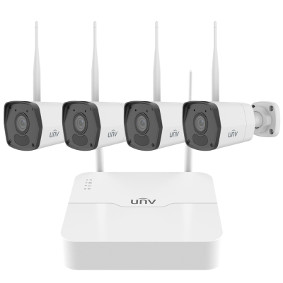 Kit de câmeras de segurança brancas UNV com unidade base
