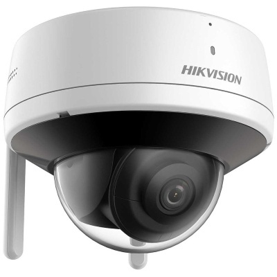 Câmara de vigilância cúpula HIKVISION branca e preta com antena lateral
