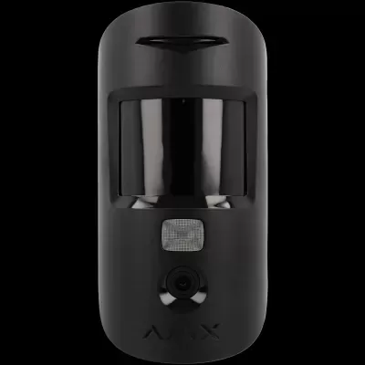 Sensor de movimento preto AJAX com lente de câmera