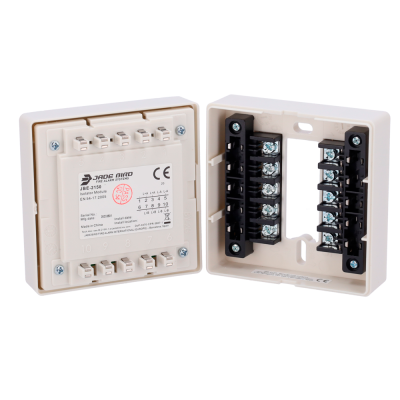 Módulo isolador JADE BIRD JBE-2150 plástico branco com conexões metálicas para sistema de alarme