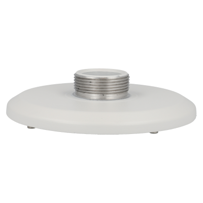 Base redonda branca com rosca metálica no centro