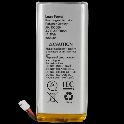 Bateria recarregável de polímero de lítio com etiqueta branca e conector