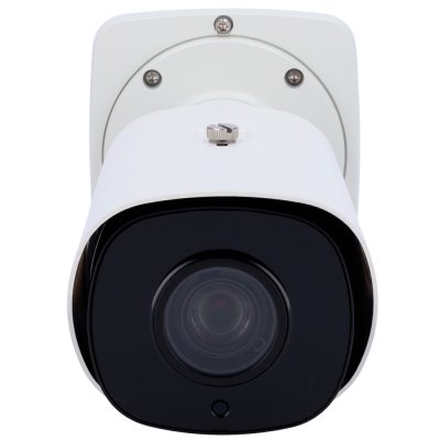 Câmara de vigilância CCTV branca com lente negra circular