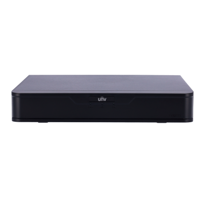 Aparelho eletrónico preto retangular UNV sobre fundo branco