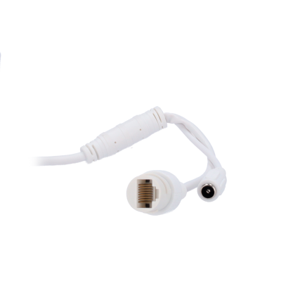 Cabo branco com conectores RJ45 e DC