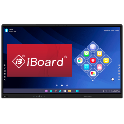 Monitor digital interativo iBoard com várias aplicações no ecrã