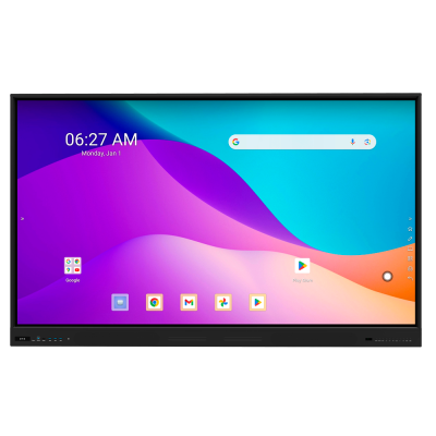 Ecrã digital com interface Android e várias aplicações visíveis