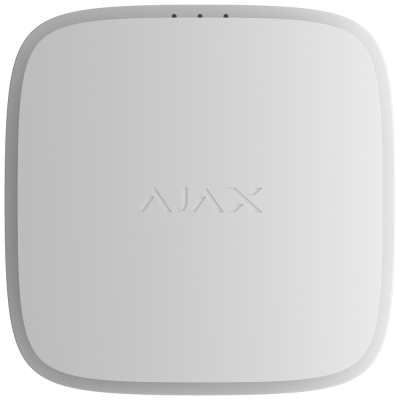 Dispositivo branco quadrado com o texto AJAX em relevo no centro