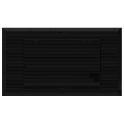 Painel traseiro preto de televisor Hisense com entradas e ventilação