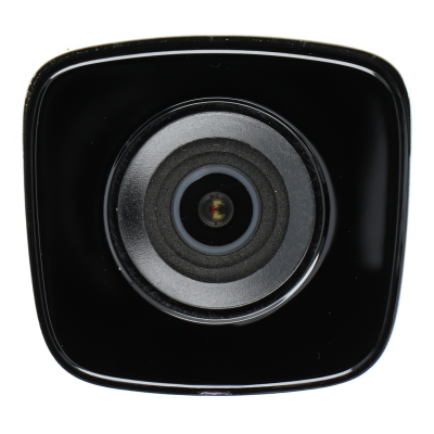 Câmara de segurança quadrada preta com lente central