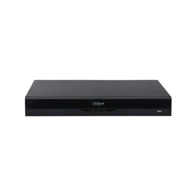 Gravador de vídeo digital preto Dahua Technology com indicador de estado e porta USB