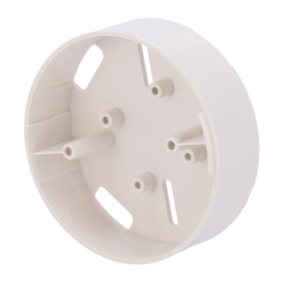 Caixa de montagem redonda branca de plástico com suportes circulares