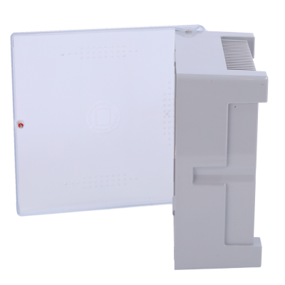 Impressora térmica branca com botões e pequenos furos