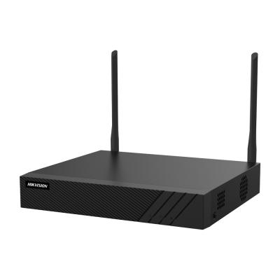Roteador preto com duas antenas e logotipo HIKVISION