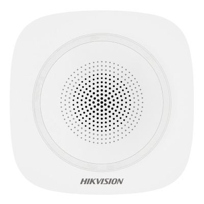 Dispositivo branco com orifícios circulares e texto HIKVISION.