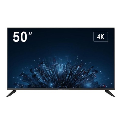 Televisor 50 polegadas 4K com imagem digital azul