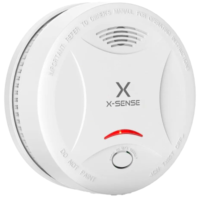 Detector de fumo branco X-SENSE com botão e luz vermelha