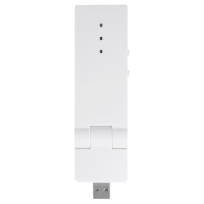Pen USB branco com tampa articulada e três LEDs pretos