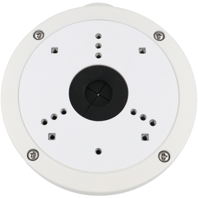 Suporte de montagem redondo branco para câmara de segurança com centro preto