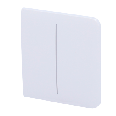 Interruptor elétrico branco com linha vertical cinza