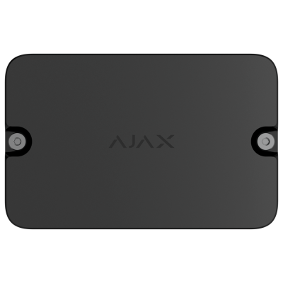 Dispositivo negro rectangular com logótipo AJAX central em relevo