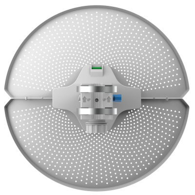 Filtros circulares prateados com estrutura central branca e texto UP