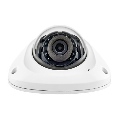 Imagem de câmara de vigilância domo com base branca e cúpula transparente